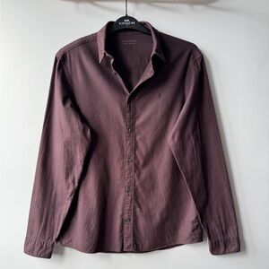 All Saints Men's Dusty Purple Button-Down Shirt Size M